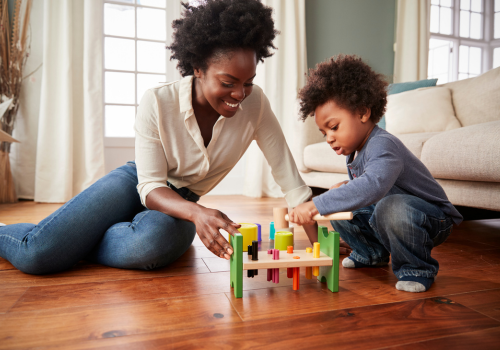 Parent and child playing 