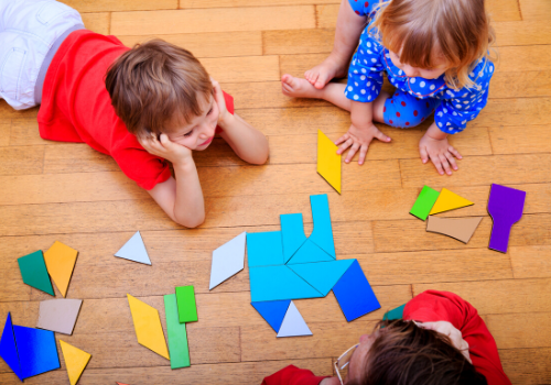 children playing with blocks