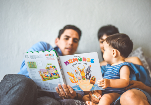 family reading together