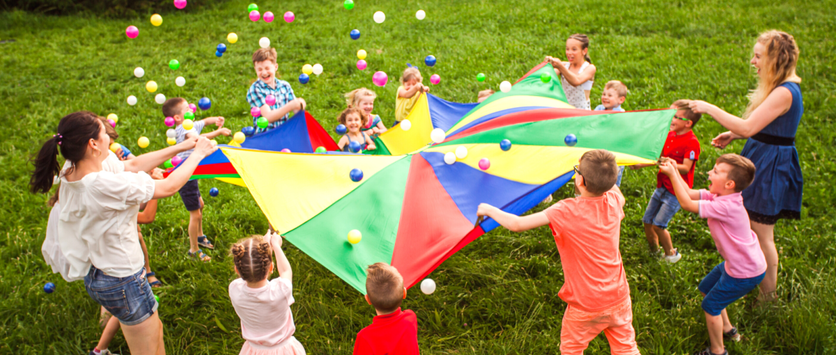 Group playing outside